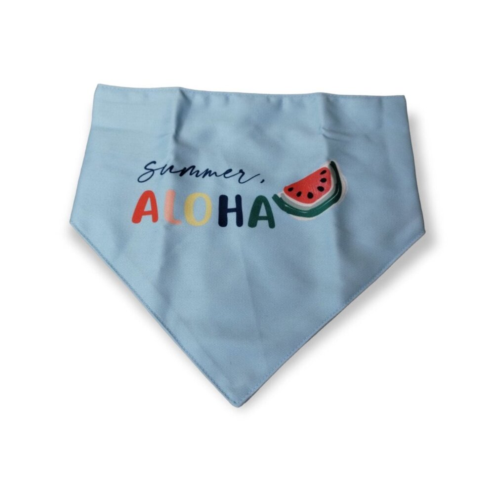 Tails and Noses Dog S to M Blue Summer, Aloha Blue Multi-Color Pet Bandana